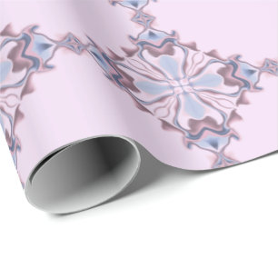 Roze en Blauwe Diamant en Plus Teken Kaleidoscoop Cadeaupapier