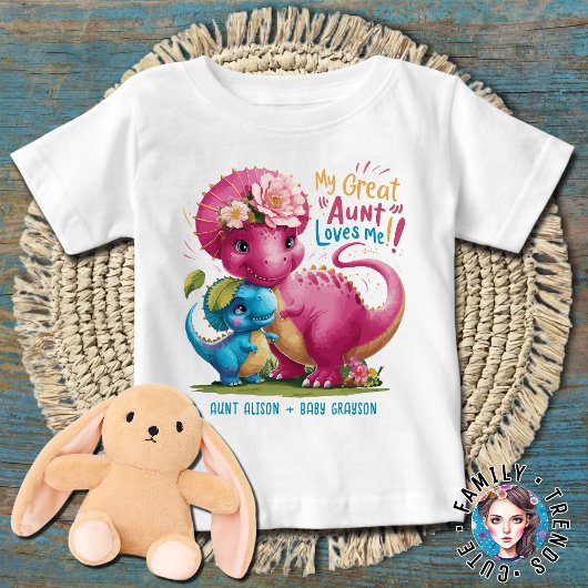 Roze en blauwe dinosaurussen Mijn grote tante houd