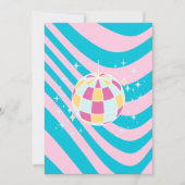 Roze en Blauwe Disco Bal, Party Art, Preppy, jaren Kaart (Voorkant)