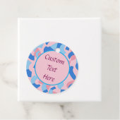 Roze en blauwe doedel patroon bedankjes labels (In situ)