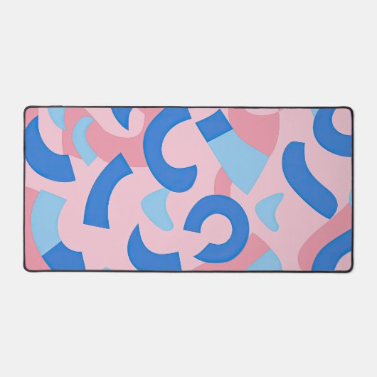 Roze en blauwe doedel patroon bureaumat (Voorkant)