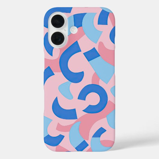 Roze en blauwe doedel patroon Case-Mate iPhone case (Achterkant)