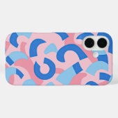 Roze en blauwe doedel patroon Case-Mate iPhone case (Achterkant (horizontaal))