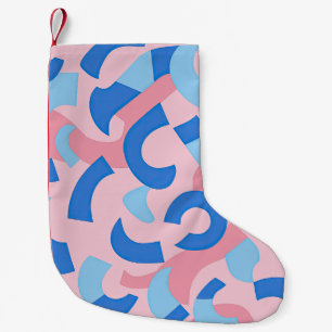 Roze en blauwe doedel patroon kleine kerstsok