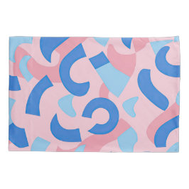 Roze en blauwe doedel patroon kussensloop