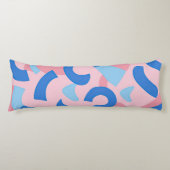 Roze en blauwe doedel patroon lichaamskussen (Voorkant)