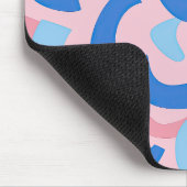 Roze en blauwe doedel patroon muismat (Hoek)