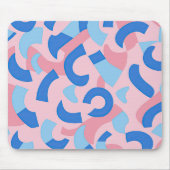 Roze en blauwe doedel patroon muismat (Voorkant)