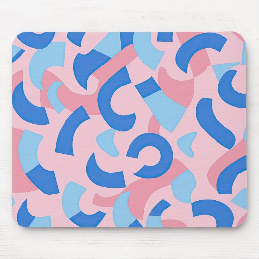 Roze en blauwe doedel patroon muismat (Voorkant)