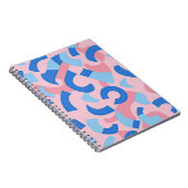 Roze en blauwe doedel patroon notitieboek (Rechterzijde)