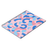 Roze en blauwe doedel patroon notitieboek (Linkerzijde)