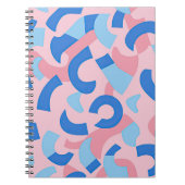Roze en blauwe doedel patroon notitieboek (Voorkant)