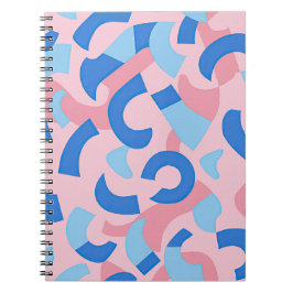 Roze en blauwe doedel patroon notitieboek