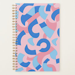 Roze en blauwe doedel patroon planner