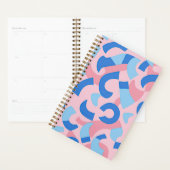 Roze en blauwe doedel patroon planner (Display)