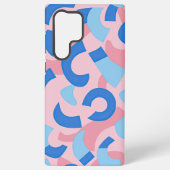 Roze en blauwe doedel patroon samsung galaxy hoesje (Achterkant)