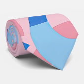 Roze en blauwe doedel patroon stropdas (Opgerold)