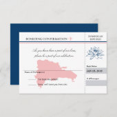 Roze en Blauwe Dominicaanse Republiek RSVP (Voorkant / Achterkant)