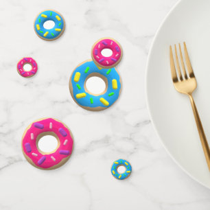 Roze en blauwe donuts confetti