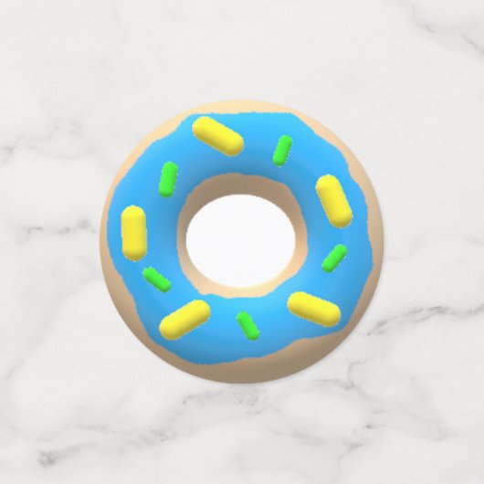 Roze en blauwe donuts confetti (Kleine voorkant)