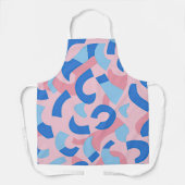 Roze en Blauwe Doodle Patroon Schort (Voorkant)
