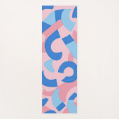 Roze en Blauwe Doodle Patroon Yogamat (Voorkant)