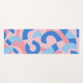Roze en Blauwe Doodle Patroon Yogamat (Voorkant (horizontaal))