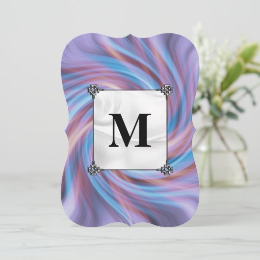 Roze en blauwe draf kaart (Staand voorkant)