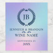 Roze en blauwe driekleppige blauw laurel wijn etiket (Enkel label)