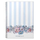 roze en blauwe druppels en strepen met naam notitieboek (Voorkant)