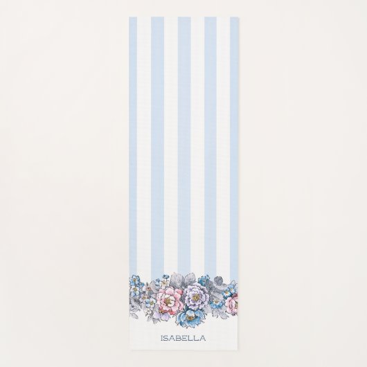  roze en blauwe druppels en strepen met naam yogamat (Voorkant)