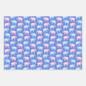 Roze en Blauwe Elephants Baby Birthday of Shower Inpakpapier Vel (Voorkant)