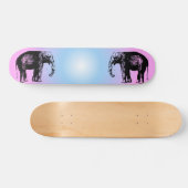 Roze en blauwe ellephant-skateboard skateboard (Horizontaal)