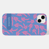 Roze en blauwe en witte bladeren  Case-Mat Case-Mate iPhone Case (Achterkant (horizontaal))