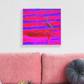roze en blauwe erondoek canvas afdruk (Insitu (Woonkamer))
