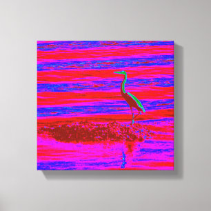 roze en blauwe erondoek canvas afdruk