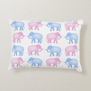 Roze en blauwe expeditie accent kussen