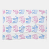 Roze en blauwe expeditie theedoek (Horizontaal)