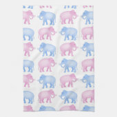 Roze en blauwe expeditie theedoek (Verticaal)