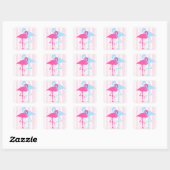 Roze en Blauwe Flamingo Stickers (Vel)
