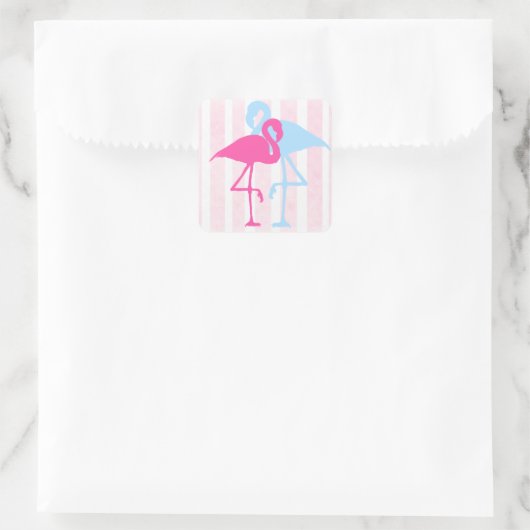 Roze en Blauwe Flamingo Stickers (Tas)
