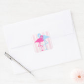 Roze en Blauwe Flamingo Stickers (Envelop)