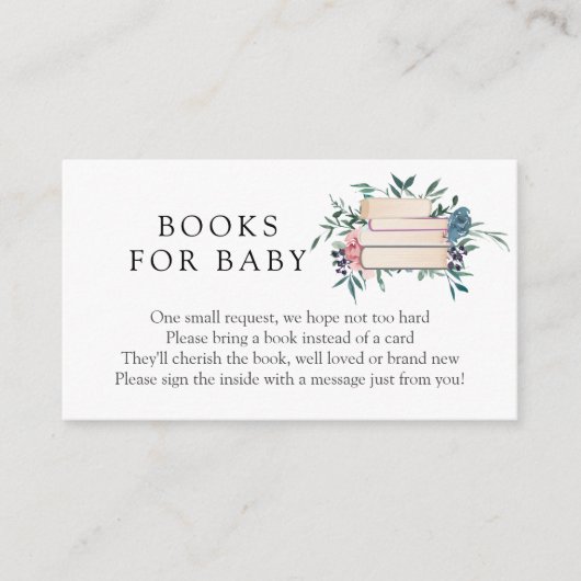 Roze en Blauwe Floral Boeken voor de kaart van de  (Voorkant)