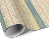 Roze en Blauwe Floral Designer Cadeaupapier (Rol Hoek)