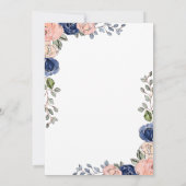 Roze en Blauwe Floral Geometric | Baby Brunch Kaart (Achterkant)