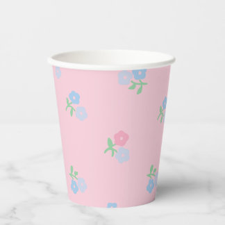 Roze en Blauwe Floral Paper Cups Papieren Bekers