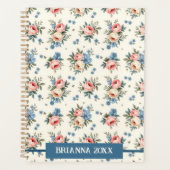  roze en blauwe Floral Planner (Voorkant)
