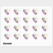 Roze en Blauwe Floral Weddenschap Hartelijk dank Hart Sticker (Vel)
