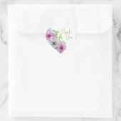Roze en Blauwe Floral Weddenschap Hartelijk dank Hart Sticker (Tas)