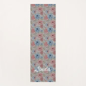  roze en blauwe florAL Yogamat (Voorkant)